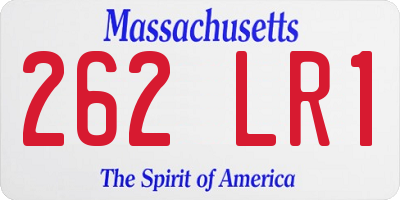 MA license plate 262LR1