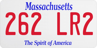 MA license plate 262LR2