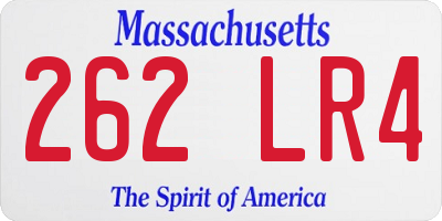 MA license plate 262LR4