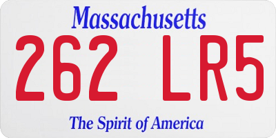 MA license plate 262LR5