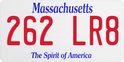 MA license plate 262LR8