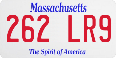 MA license plate 262LR9
