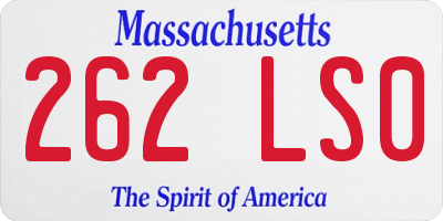 MA license plate 262LS0