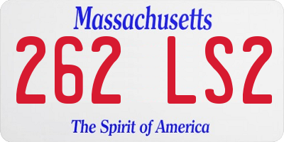 MA license plate 262LS2