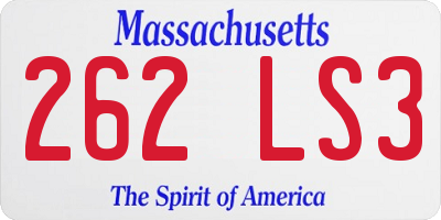 MA license plate 262LS3