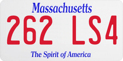 MA license plate 262LS4