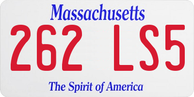 MA license plate 262LS5