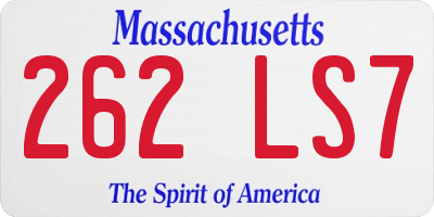 MA license plate 262LS7
