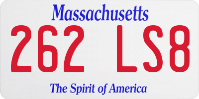 MA license plate 262LS8