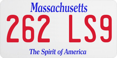 MA license plate 262LS9