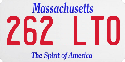 MA license plate 262LT0