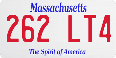 MA license plate 262LT4