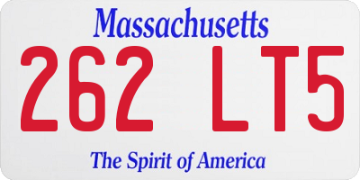 MA license plate 262LT5