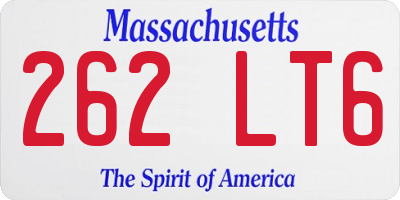 MA license plate 262LT6