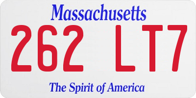 MA license plate 262LT7