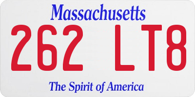 MA license plate 262LT8