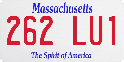 MA license plate 262LU1