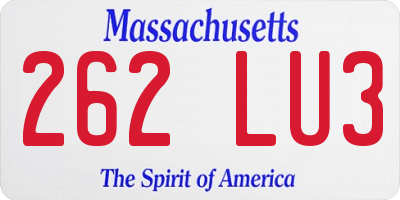 MA license plate 262LU3