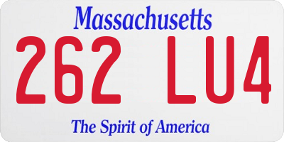 MA license plate 262LU4