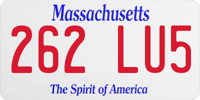 MA license plate 262LU5