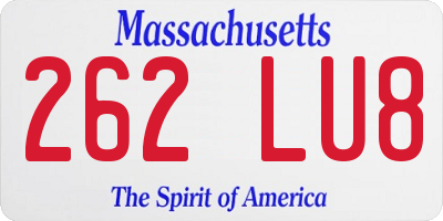 MA license plate 262LU8