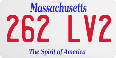 MA license plate 262LV2
