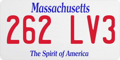 MA license plate 262LV3