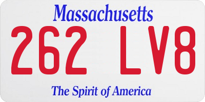 MA license plate 262LV8