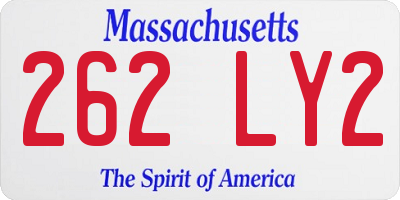 MA license plate 262LY2