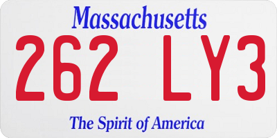 MA license plate 262LY3