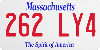 MA license plate 262LY4