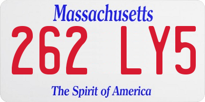 MA license plate 262LY5