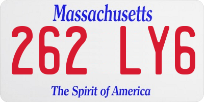 MA license plate 262LY6