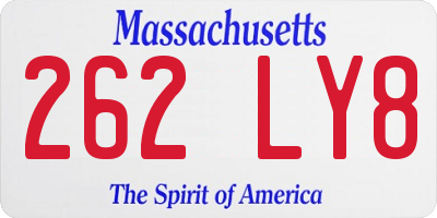 MA license plate 262LY8