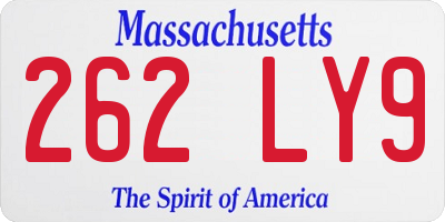 MA license plate 262LY9