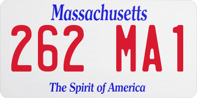 MA license plate 262MA1