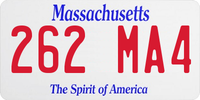 MA license plate 262MA4