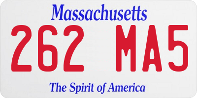 MA license plate 262MA5