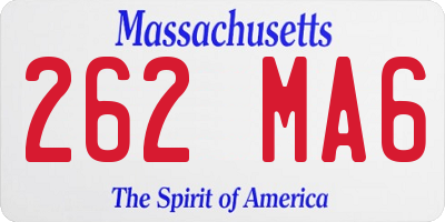 MA license plate 262MA6