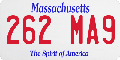 MA license plate 262MA9