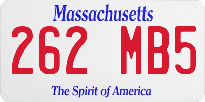 MA license plate 262MB5