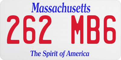 MA license plate 262MB6