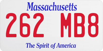 MA license plate 262MB8