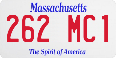 MA license plate 262MC1