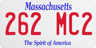 MA license plate 262MC2