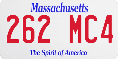 MA license plate 262MC4