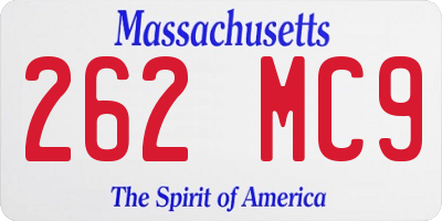 MA license plate 262MC9