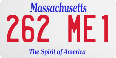 MA license plate 262ME1