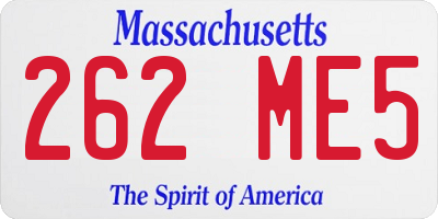 MA license plate 262ME5