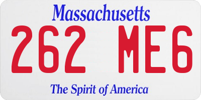 MA license plate 262ME6